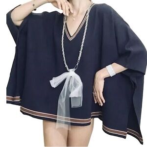 House of Harlow 1960 Varsity Sweater Poncho Dress, One Size NWT